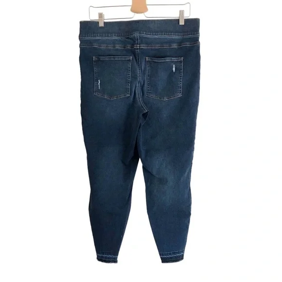 Spanx Denim Distressed Skinny Leggings 1X Blue - Picture 7 of 8